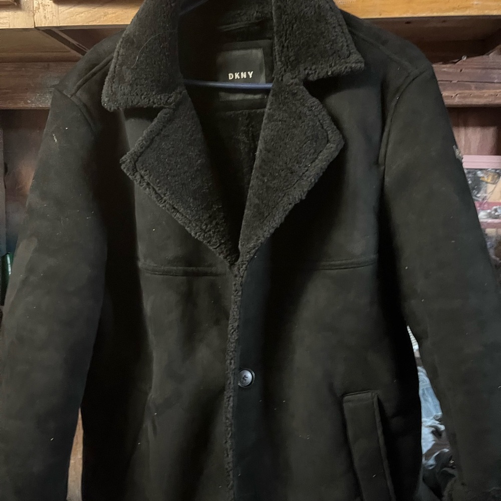 Dkny winter suede coat